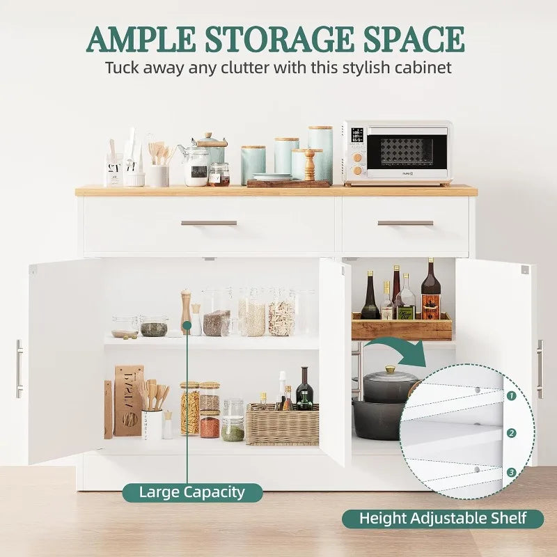 2025 HOT Modern Farmhouse Sideboard Buffet Cabinet With Storage With 3 Doors,42" Barn Doors Buffet Cabinet With Storage