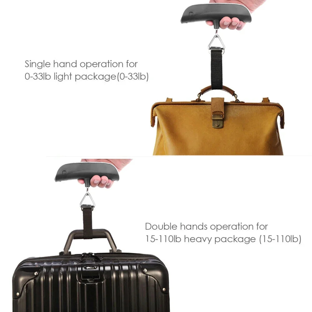 1pcs Portable Scale Digital LCD Display 110lb/50kg Electronic Luggage Hanging Suitcase Travel Weighs Baggage Bag Weight Balance