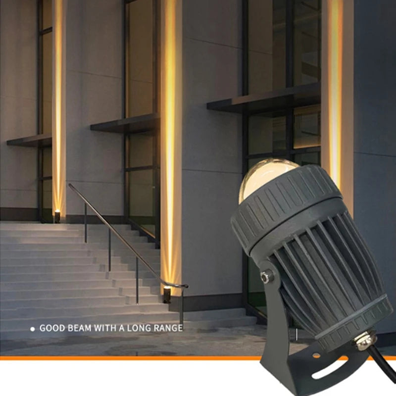 Outdoor LED Garden Wall Spotlights 10W Landscape Lighting AC220V IP65 Waterproof One Beam Spotlight Warm White-ABHG