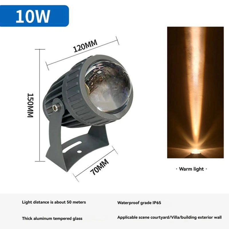 Outdoor LED Garden Wall Spotlights 10W Landscape Lighting AC220V IP65 Waterproof One Beam Spotlight Warm White-ABHG