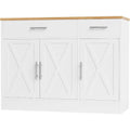 2025 HOT Modern Farmhouse Sideboard Buffet Cabinet With Storage With 3 Doors,42" Barn Doors Buffet Cabinet With Storage