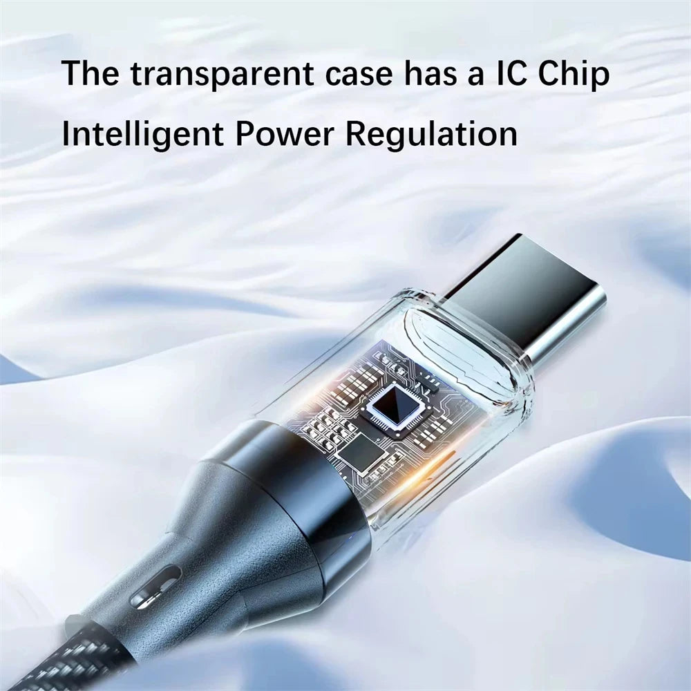 NNBILI 120W A-C and C-C Phone Super Fast Charging Cable with LED display screen, Xiaomi iPhone、 Samsung not compatible